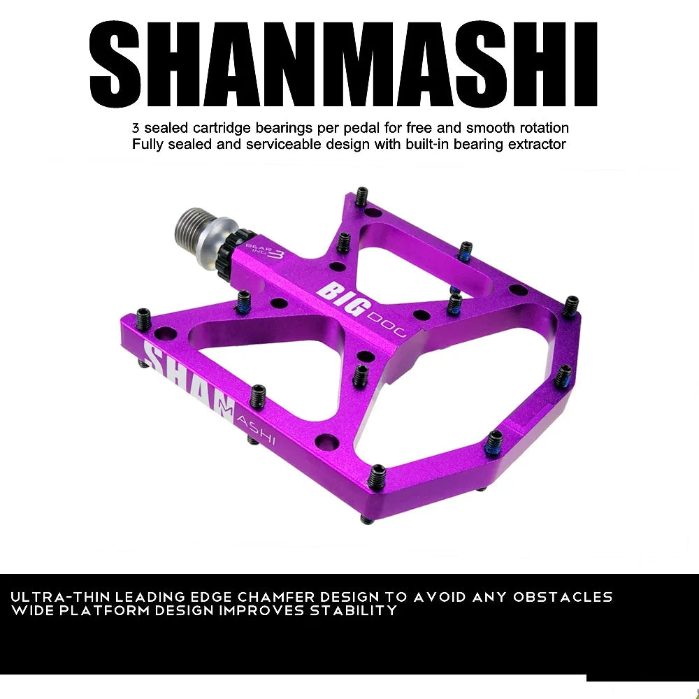 Big dog pedals mountain bike 3 bearing   bicycle bearing wide anti-slip pedals comfortable pedals