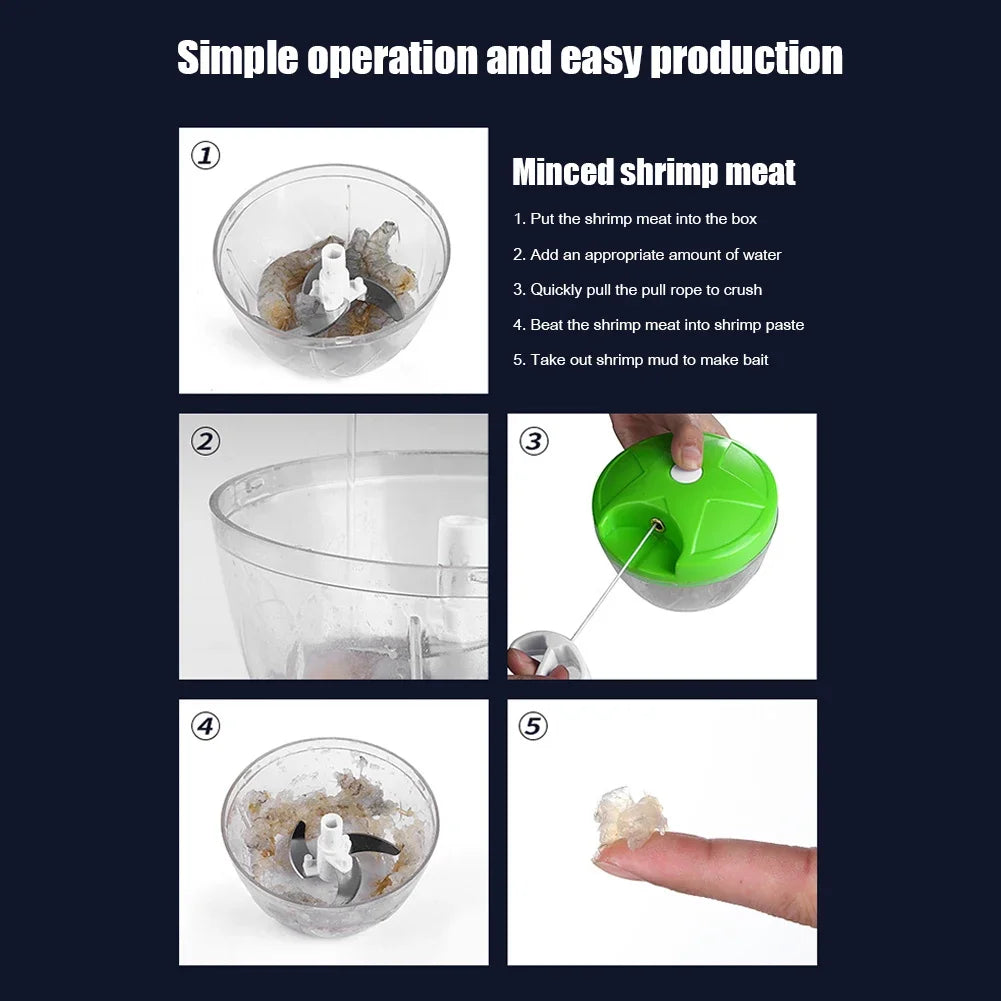 Portable Hand-Held Lure Mixing Mill Pulverizer Shrimp Grinder Blender Mixer Fishing Making Bait Fishing Gear Grinder Kitchentool