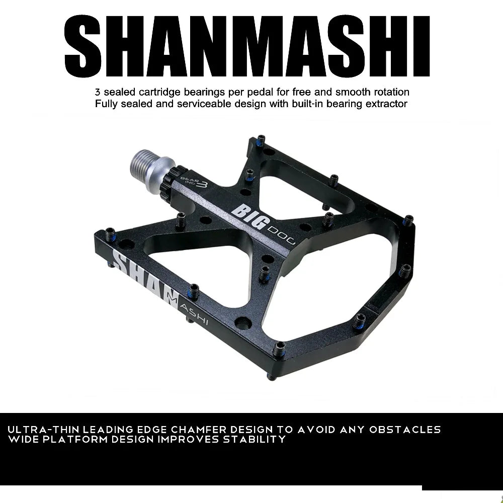 Big dog pedals mountain bike 3 bearing   bicycle bearing wide anti-slip pedals comfortable pedals