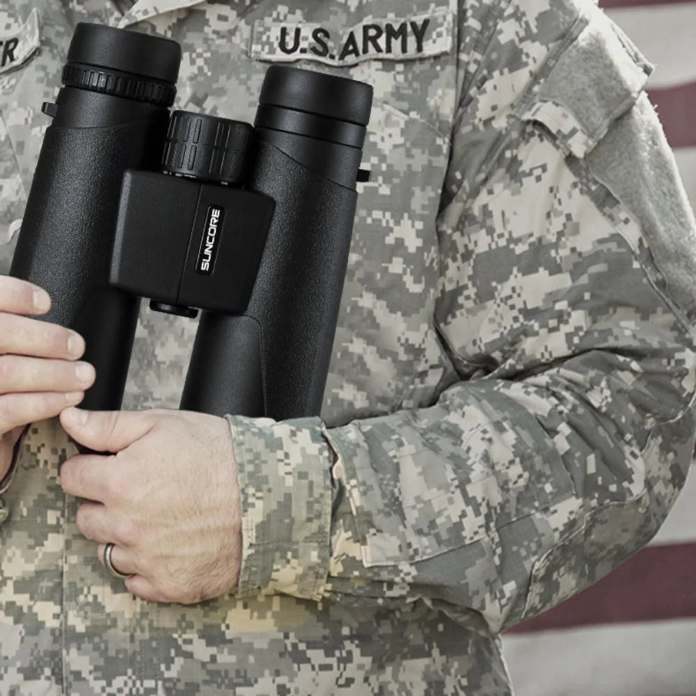 SUNCORE12X42Binoculars: Ergonomic Birding Companion with FMC Lens for Hiking & Travel