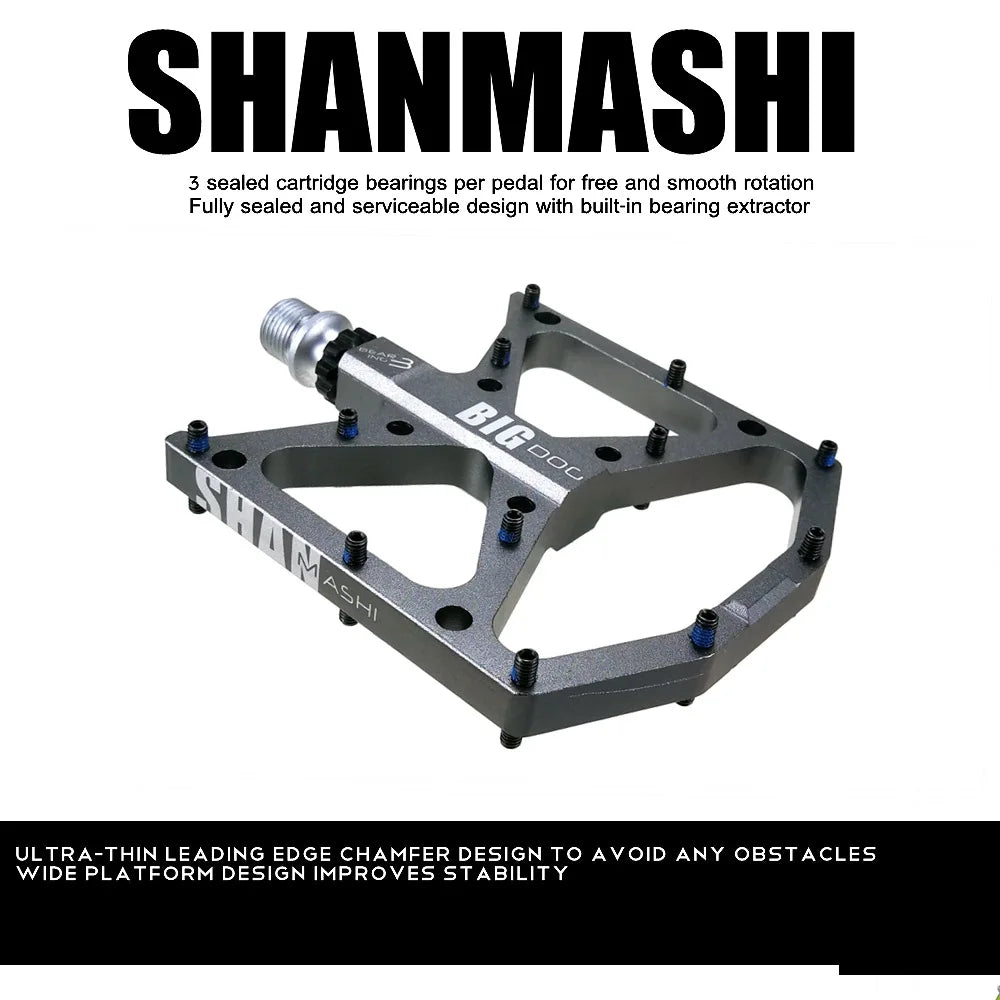Big dog pedals mountain bike 3 bearing   bicycle bearing wide anti-slip pedals comfortable pedals