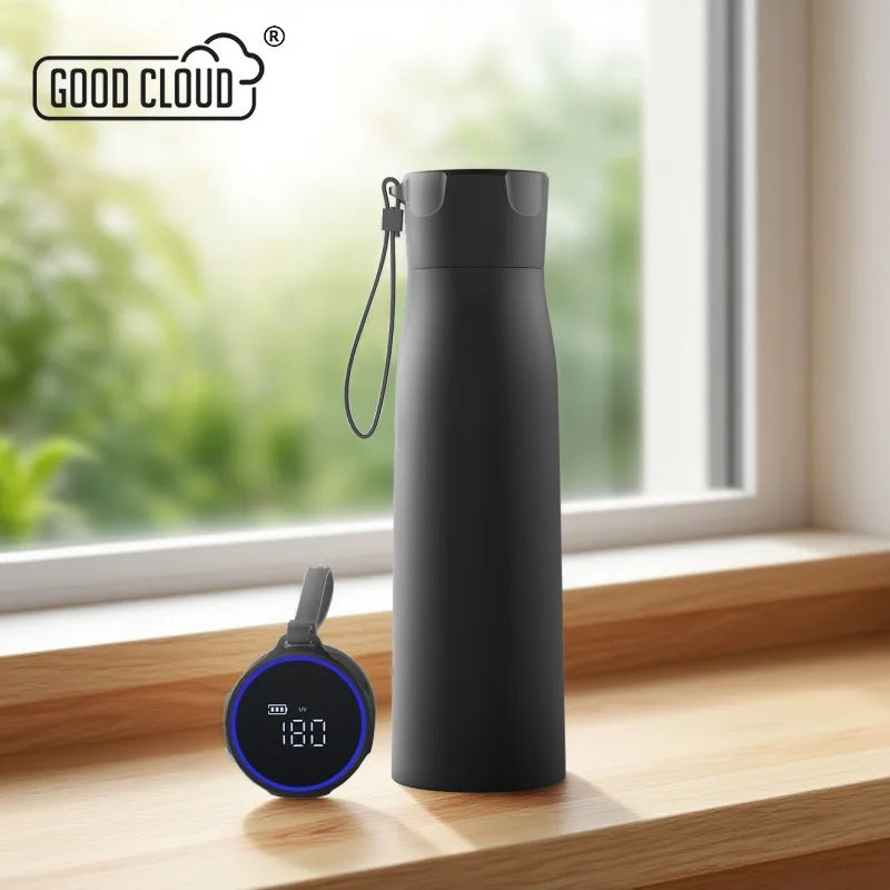Smart UVC Self Cleaning Water Bottle with Temperature Display Drink Reminder 316 Stainless Steel Vacuum Flask for Travel Office